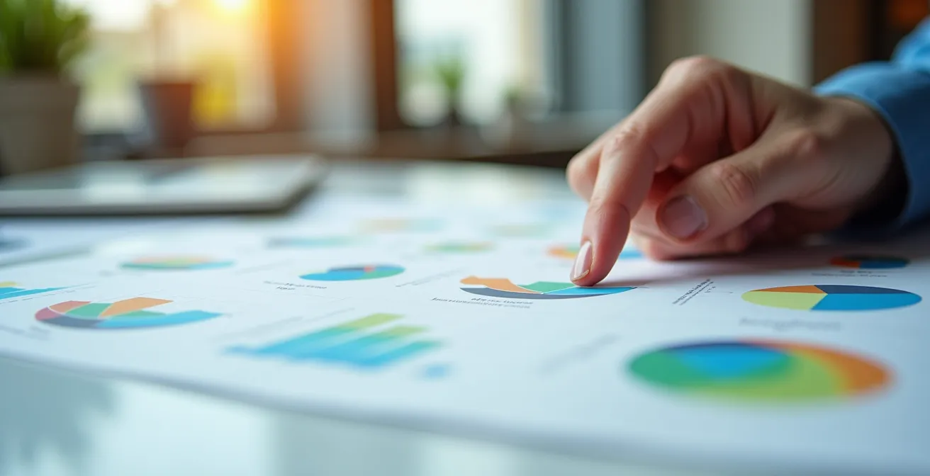 Gros plan sur les mains d'un expert analysant un rapport d'audit énergétique